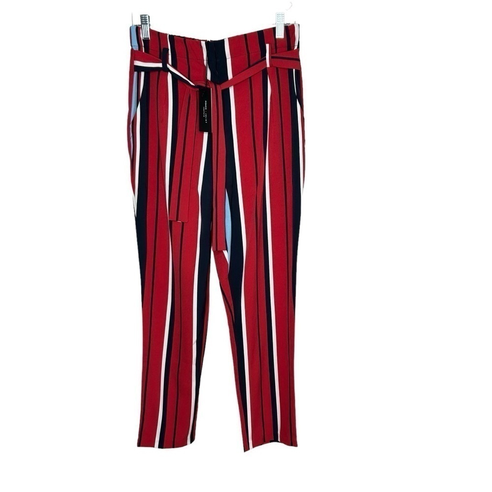 New Romeo + Juliet Couture Womens Paperbag Trousers Pants Multicolor Stripe M